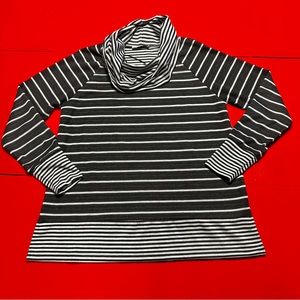 KEREN HART CHARCOAL AND GRAY LIGHT WEIGHT COWL NECK SWEATER